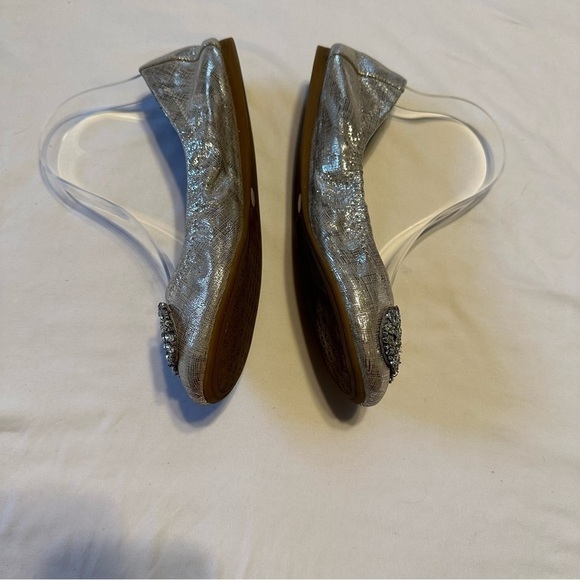 Antonio Melani Silver Sparkly Ballet Flats  7 - Picture 4 of 9